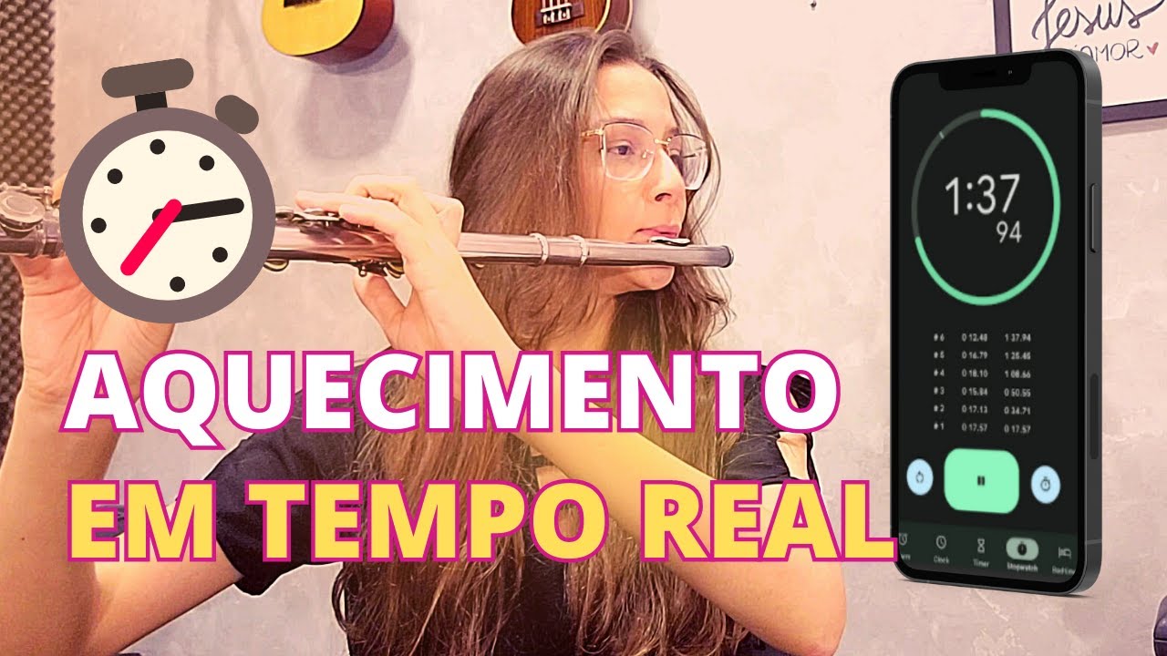 AQUECIMENTO REAL SEM INTERRUPÇÃO para fazer no começo da rotina de estudos | FLAUTA TRANSVERSA