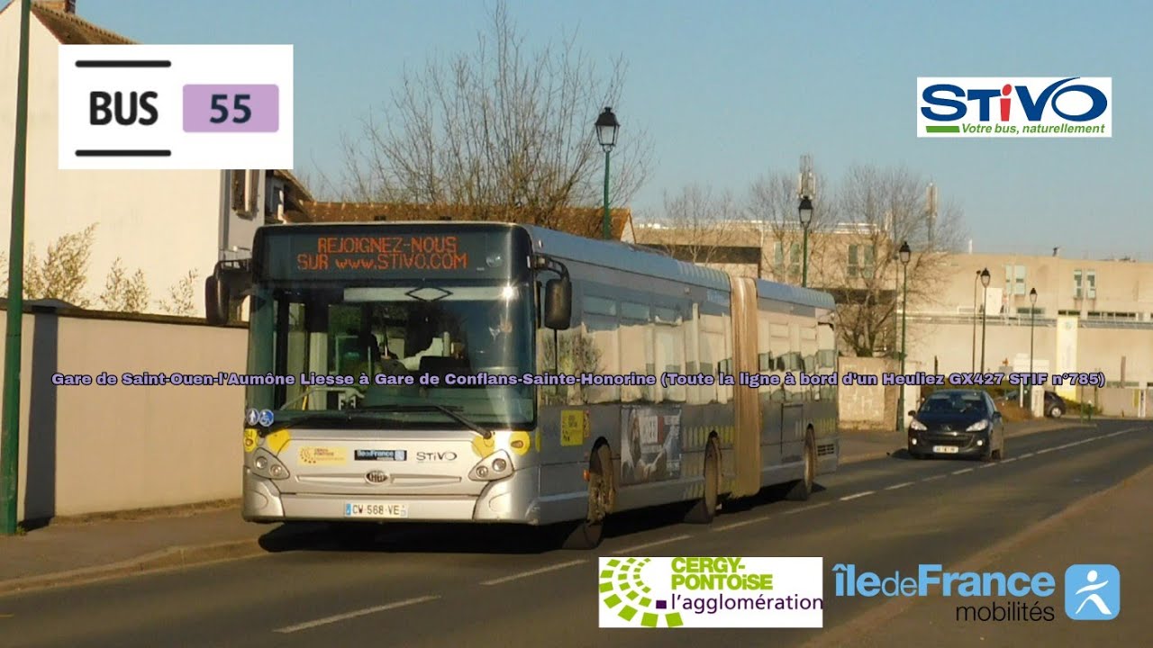 [Ligne 55 STIVO] Heuliez GX427 STIF n°785 - Gare de Liesse à Gare de Conflans-Sainte-Honorine