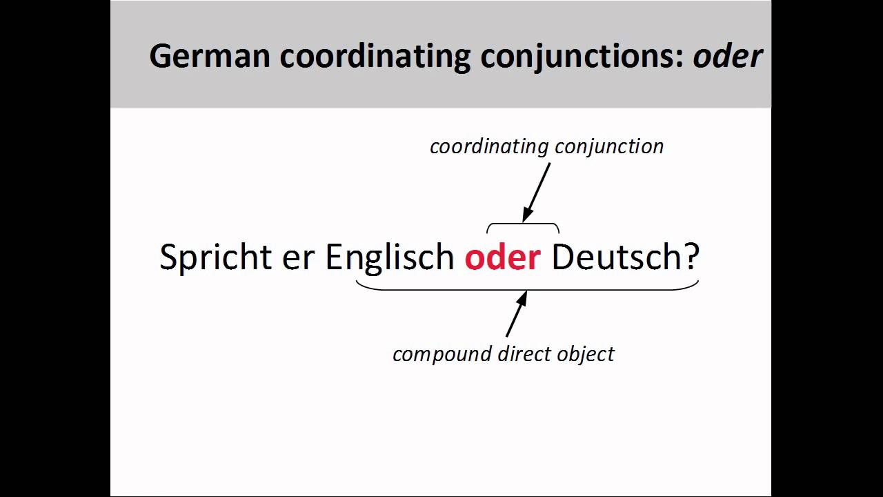German coordinating conjunctions