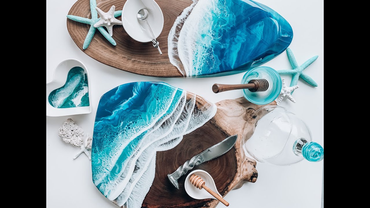 How to make an Epoxy Cheeseboard | Epoxy Art Overlays For Beginners #epoxyresin #epoxy #woodworking