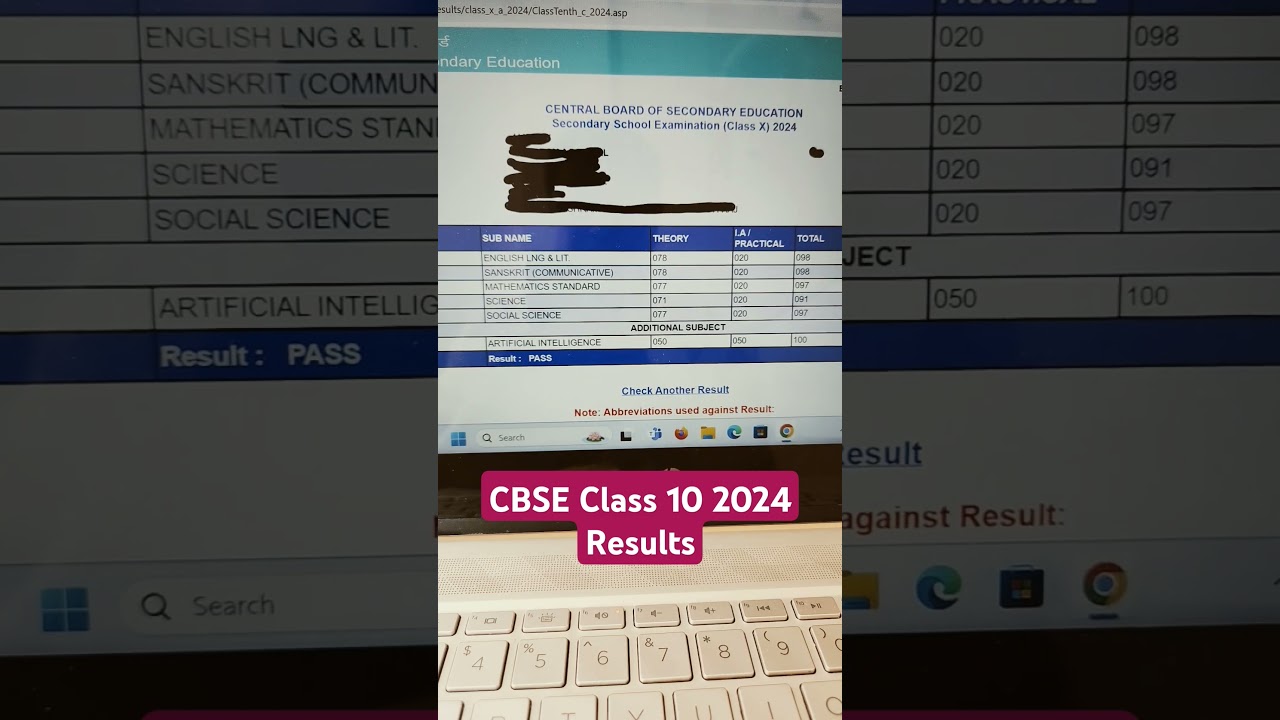 CBSE Class 10 2024 Results | CBSE Class 10 2024 Marksheet #cbseclass10 #class10result #ytshorts