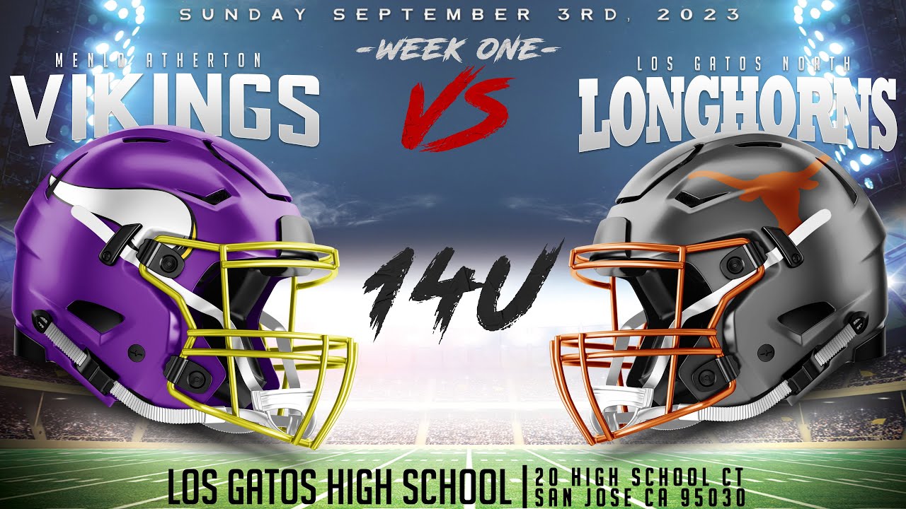 14U Menlo Atherton Vikings at Los Gatos Longhorns South - 4k - Pop Warner Youth Football - 9/3/2023