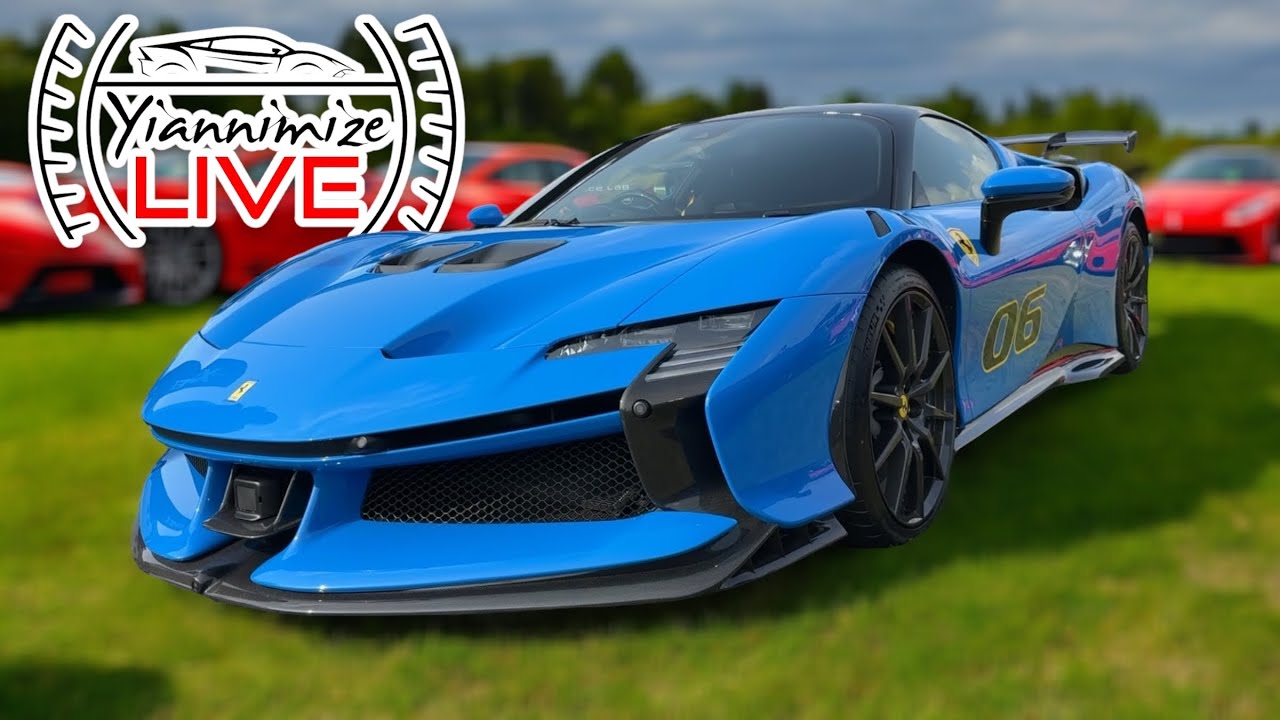 Yiannimize Live Leicester Racecourse with Ferrari SF90XX, Lamborghini Revuelto, GT3RS, Maserati MC20