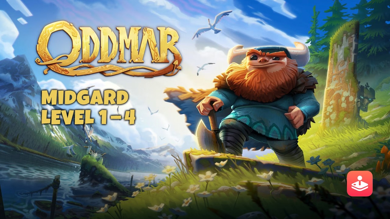PLAYING ODDMAR - MIDGARD LEVEL 1-4  🛡️⚔️  APPLE ARCADE IPAD PRO 🏆🥇 WINNER APPLE DESIGN AWARD