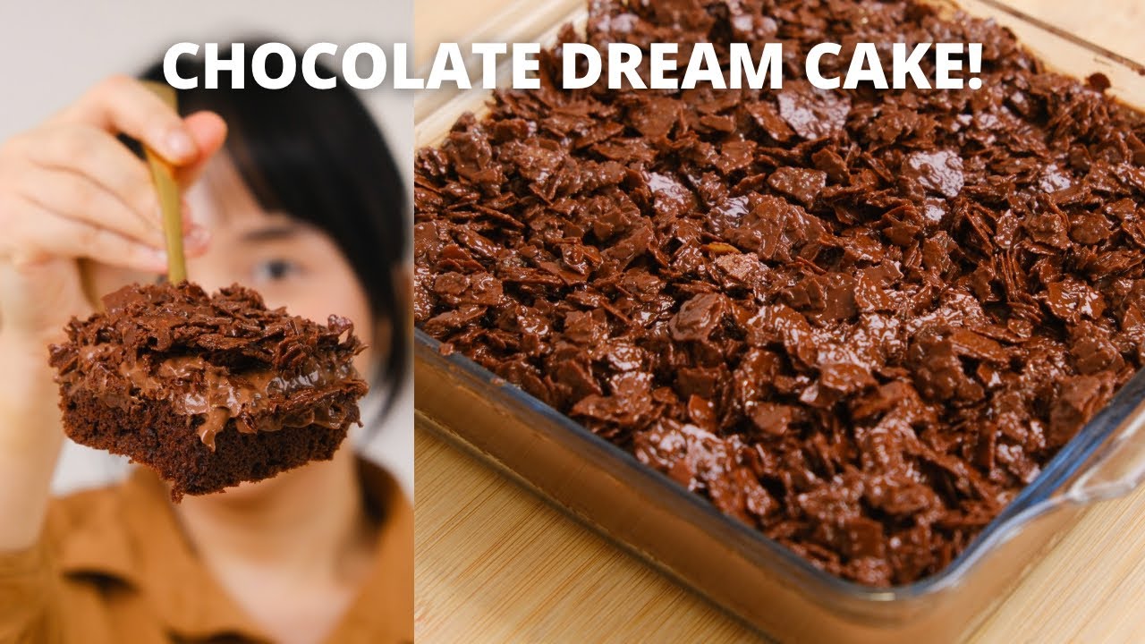 Creamy + crunchy top! CHOCOLATE DREAM CAKE!