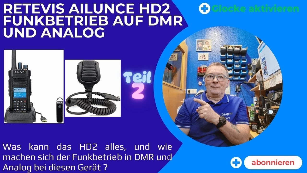 Retevis Ailunce HD2 TX und RX Test und Modulationstest zwischen O Kapsel und Externen Mikrofon.
