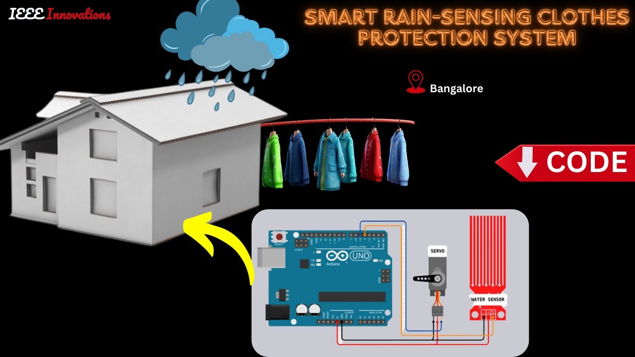 Smart Rain-Sensing Clothes Protection System | Best  Science School project | DIY Arduino Project
