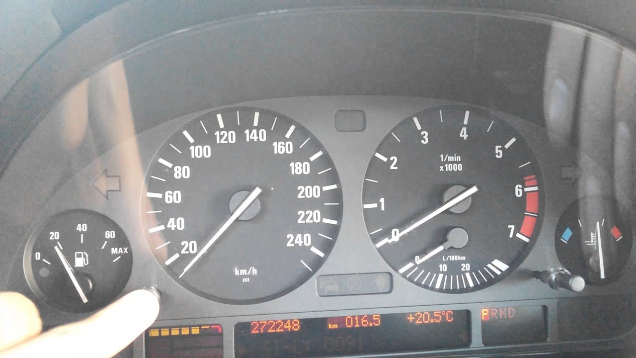 BMW E38 check control dash [HD] (instrument cluster test) - engine OFF