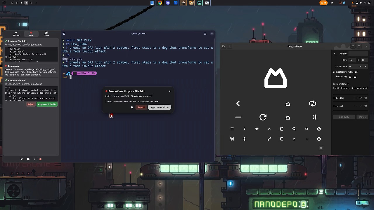 А что, если навыки работы с OpenClaw пригодятся для создания анимированных иконок GNOME?