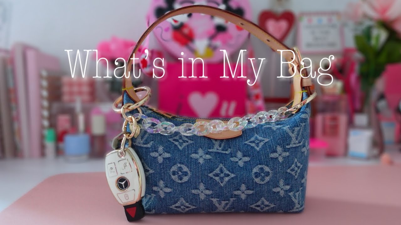 Что в моей сумке ✨ Что помещается в мою джинсовую косметичку Louis Vuitton 🦋🫧