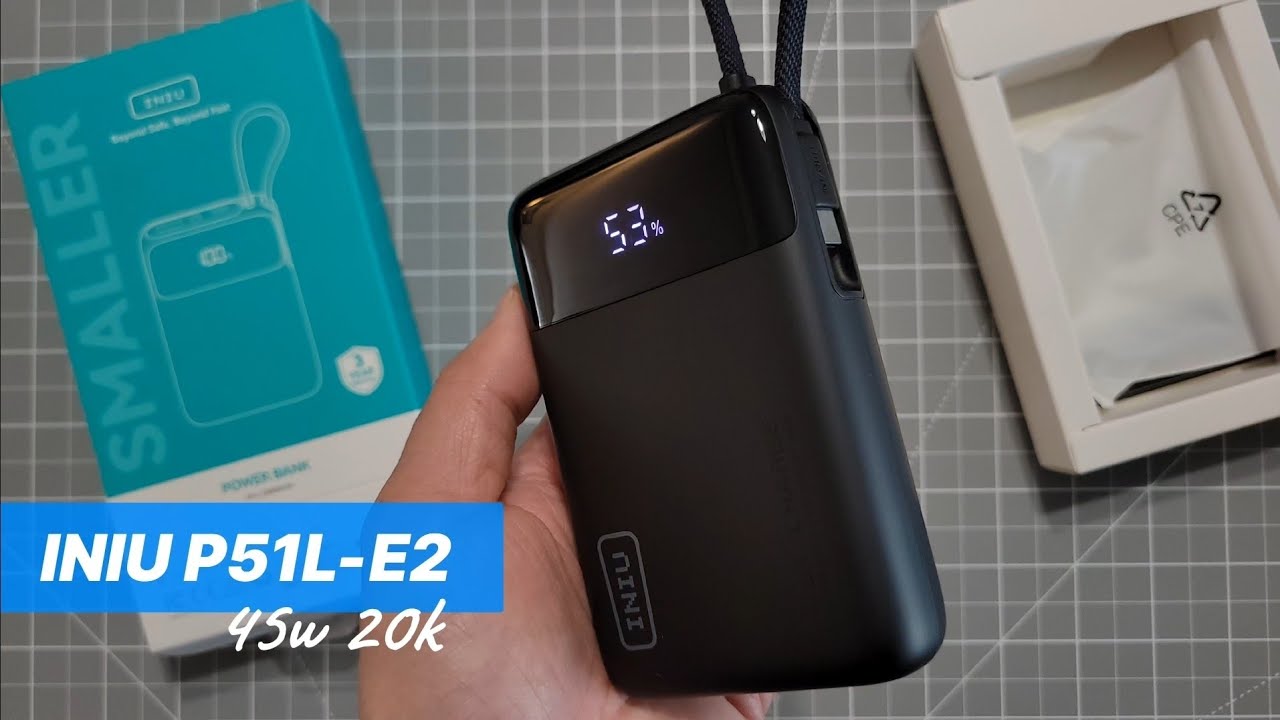 Iniu 45w Power Bank 20K Built-In Cable P51L-E2 