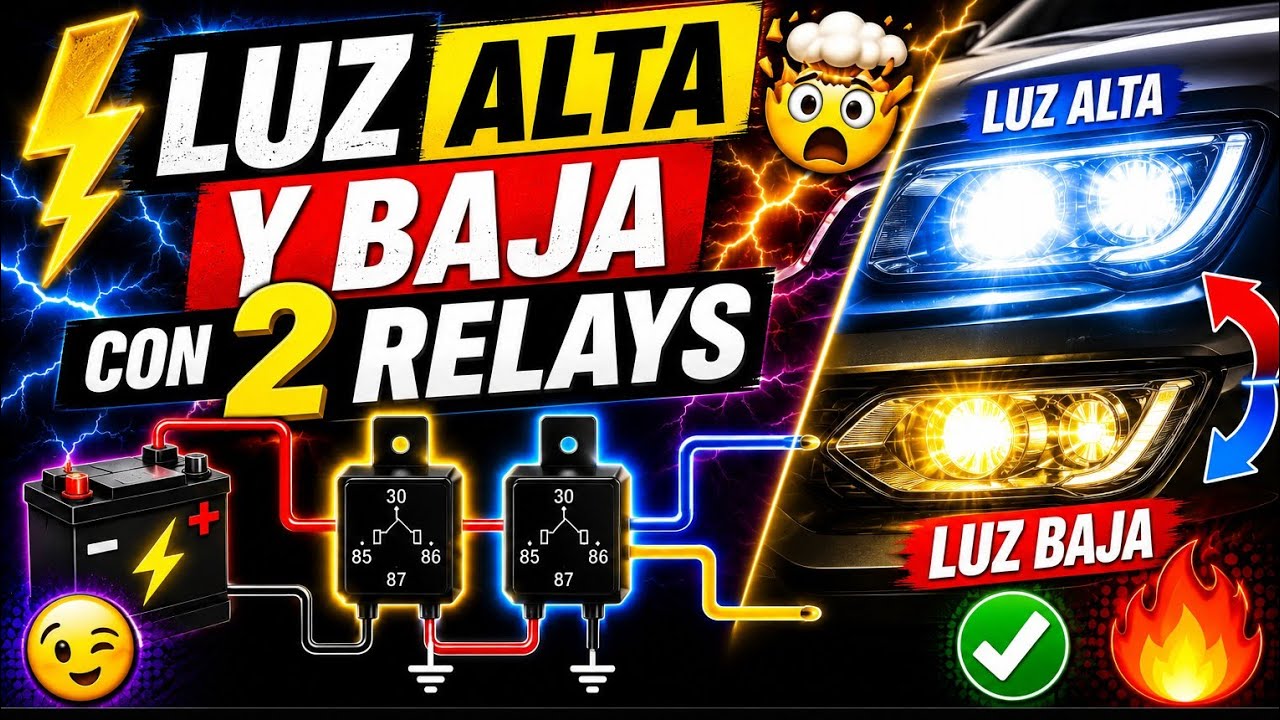 LUZ ALTA Y BAJA CON 2 RELAYS