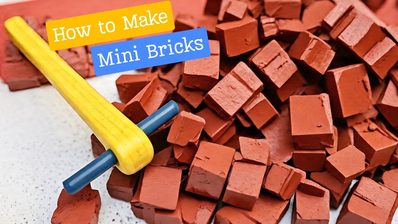 Step by Step: Making Miniature Bricks | DIY Tiny House Construction Material with Routine use Things