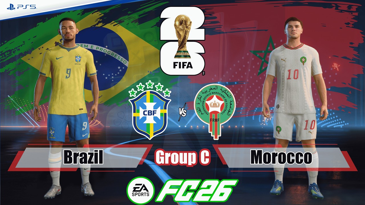 Brazil vs. Morocco Ft. Cunha, Brahim Diaz - World Cup 2026 | Full Match | FC 26 - PS5&trade;[4K]