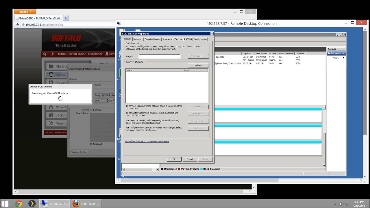 Configure Buffalo 5000 and 7000 series as iSCSI Target