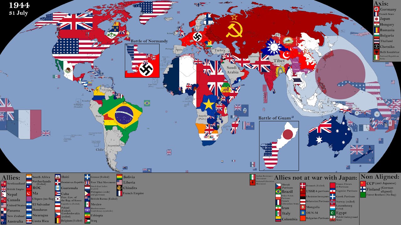 World War II on Every Front with Flags: Every Day