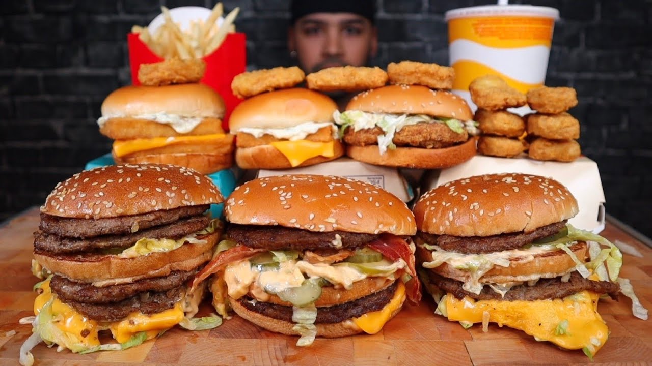 ASMR EATING Big Mac, Double Big Mac, Grand Big Mac, Filet-O-Fish, Double Filet-OFish, Nuggets, Fries