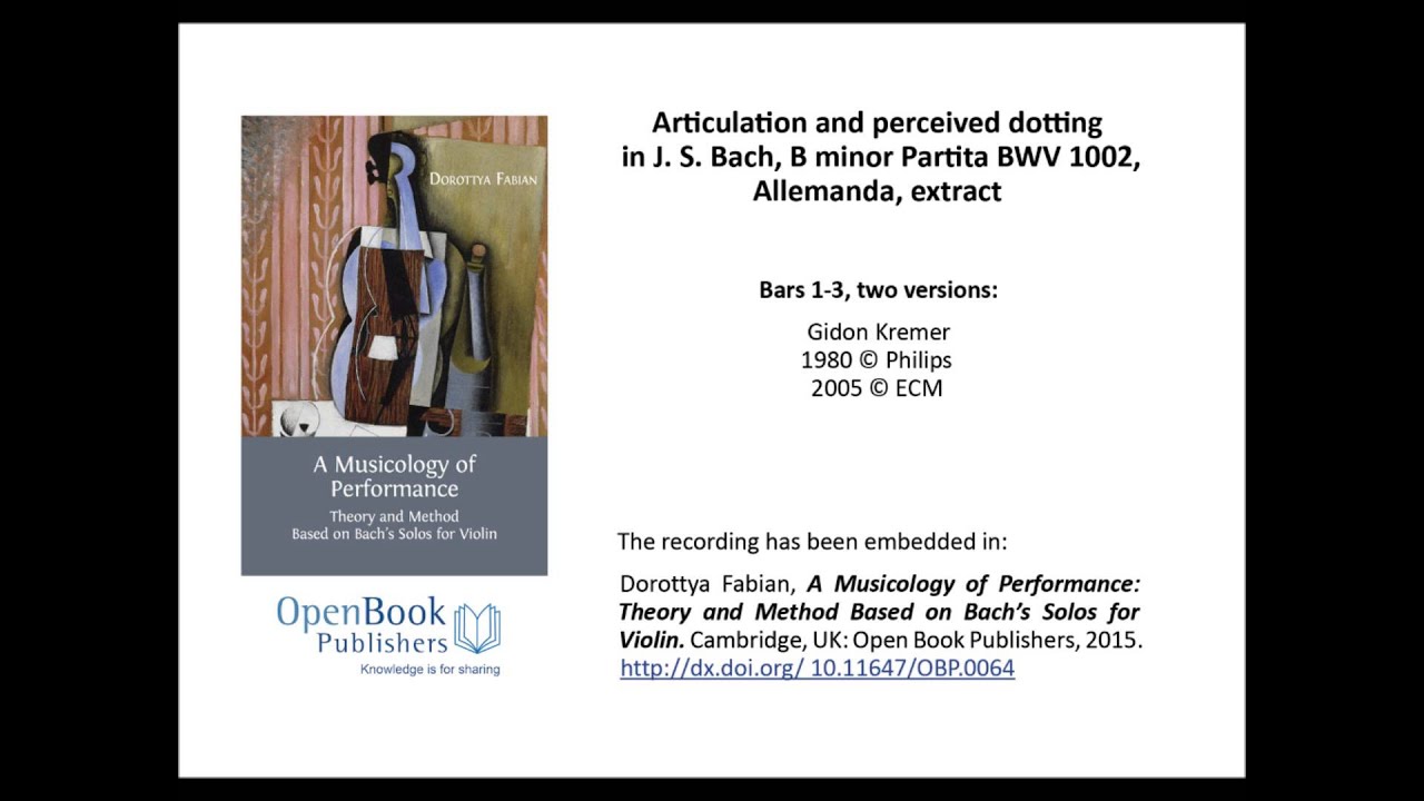 J. S. Bach, B minor Partita BWV 1002, Allemanda, extract
