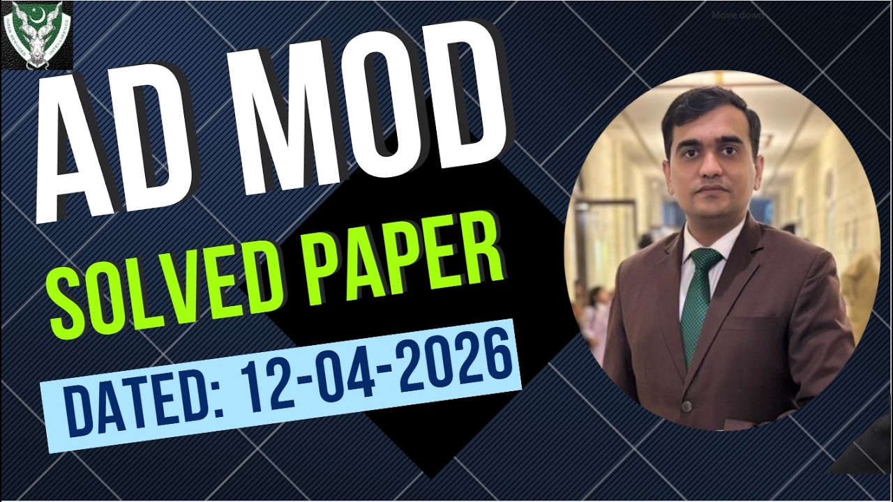 AD MOD Complete Solved Paper | 12 April 2026 | Assistant Director Ministry of Defence Test | #admod