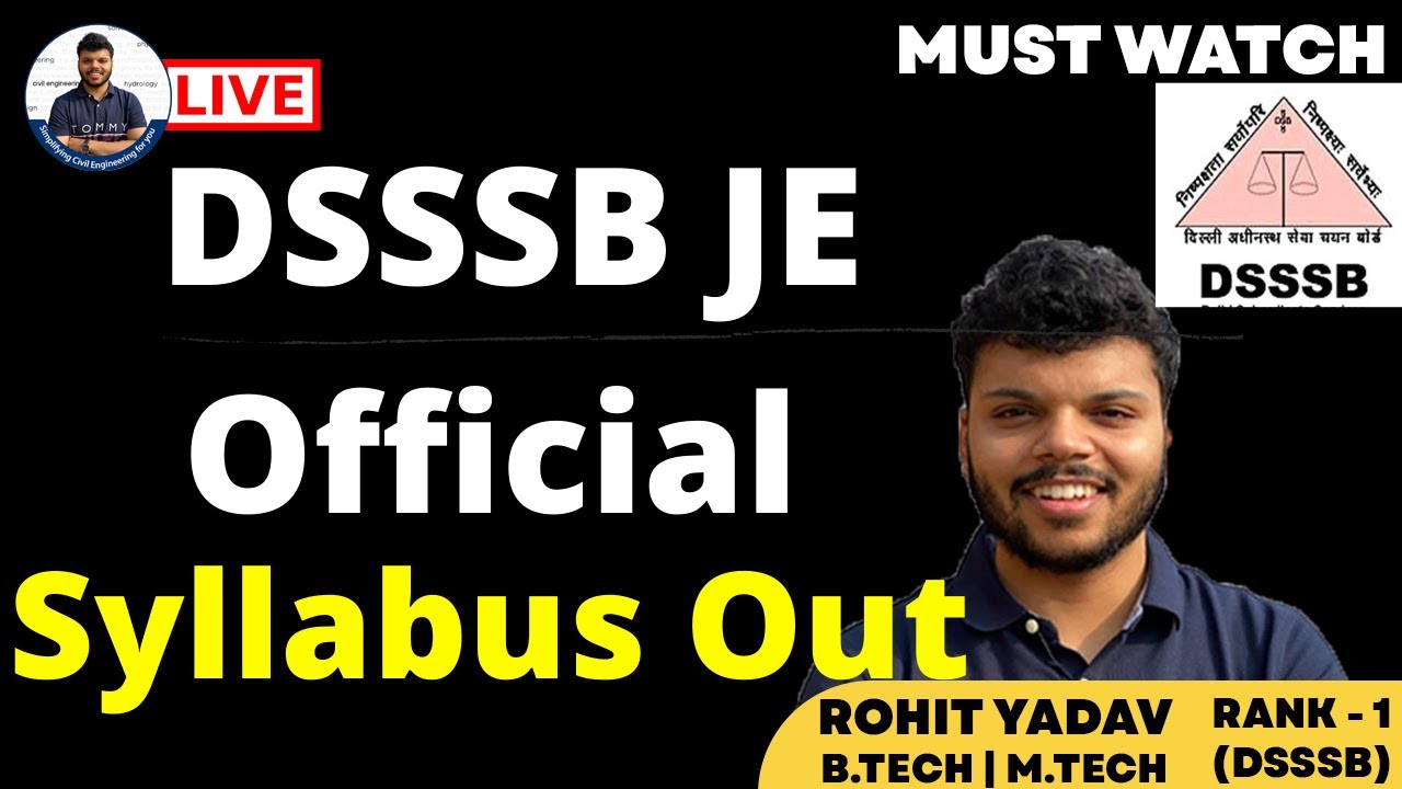 DSSSB JE & AE OFFICIAL SYLLABUS