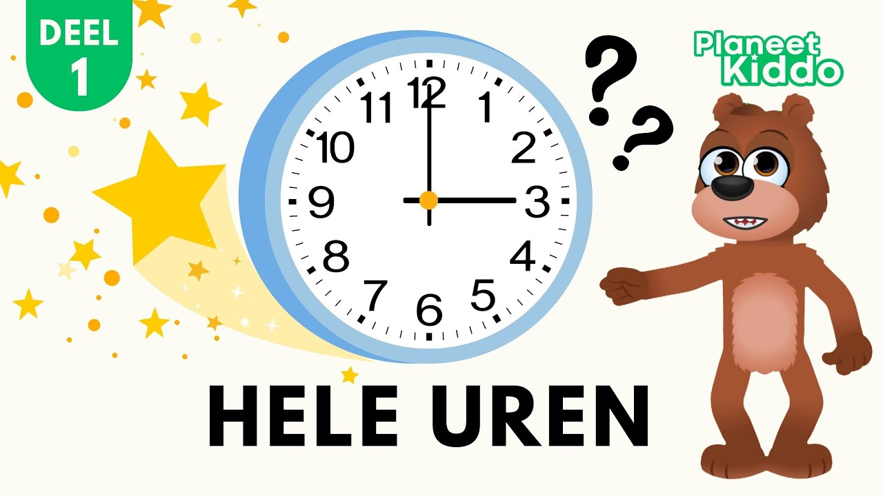 🕒 Hele Uren En Klok Onderdelen Leren | Analoog Leren Klokkijken | Groep 3 & 4 | Peuters & Kleuters