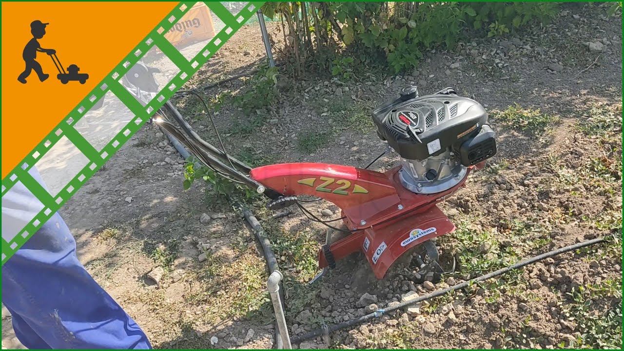 Eurosystems Z2 RM garden tiller powered by Loncin 4-stroke engine 123 T - Customer's operating video
