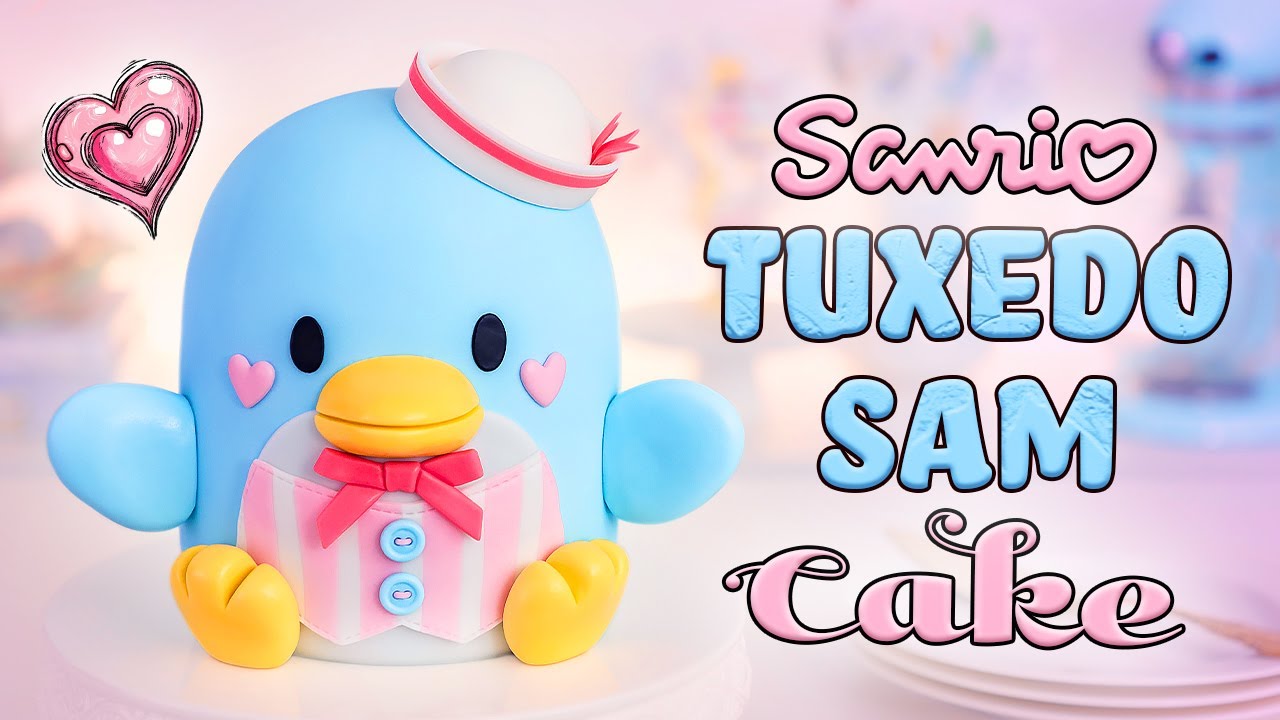 Sanrio Cake 💙 TUXEDO SAM 💙  3D Cake Tutorial