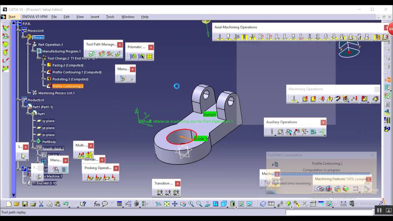 CATIA prismatic manufacturing basic operations