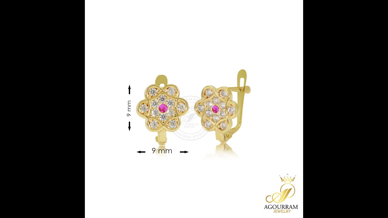 BC95 I Boucle d'oreilles pour fillettes -12 ANS Or Rose 18k I Agourram Jewelry