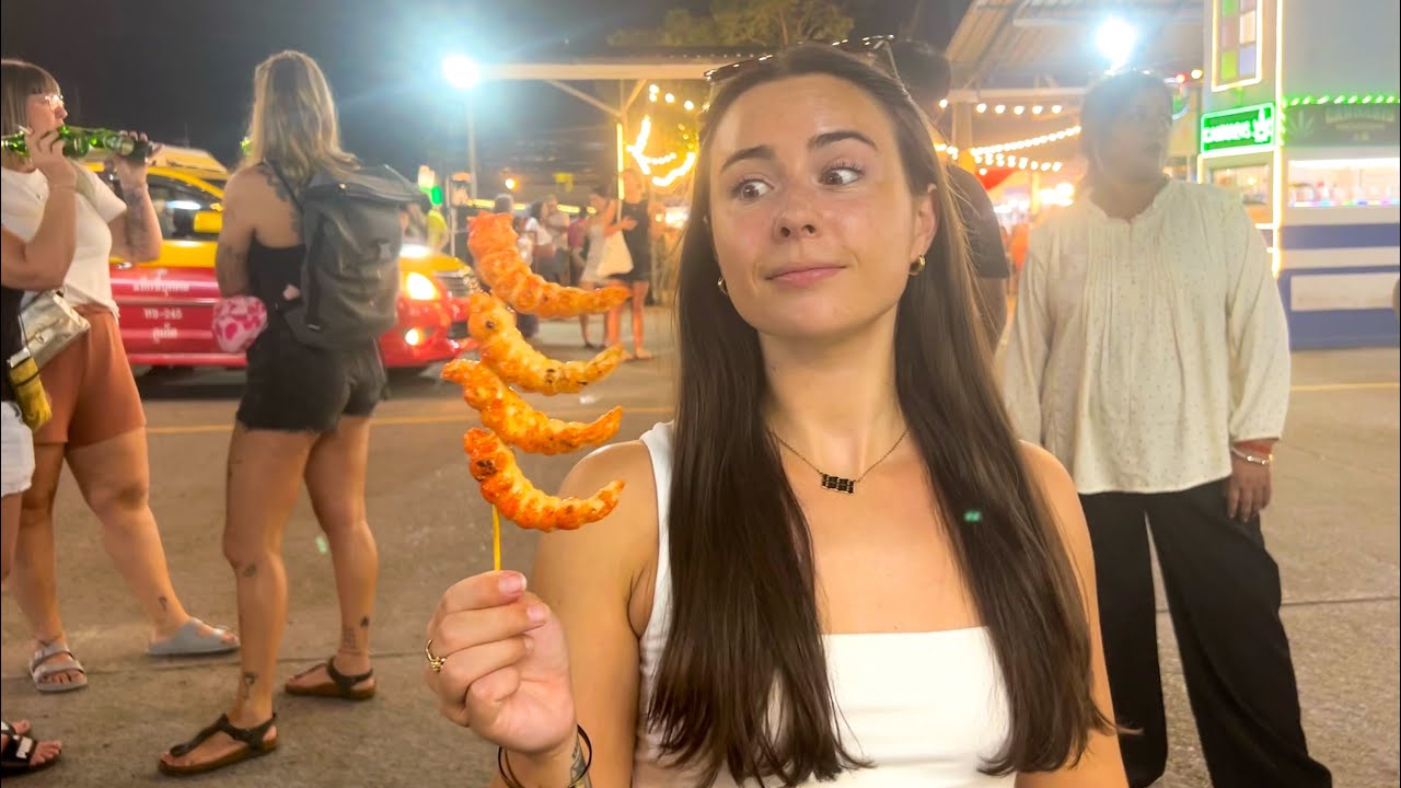Eating SCORPIONS?! Crazy Thailand Night Market Food Challenge!