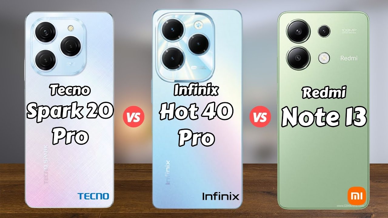 Tecno Spark 20 Pro vs Infinix Hot 40 Pro vs Redmi Note 13