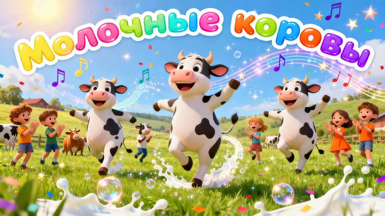 🐄🎶 Молочные коровы | Весёлая песня · Танцевальная песня для детей | Пусть бегут