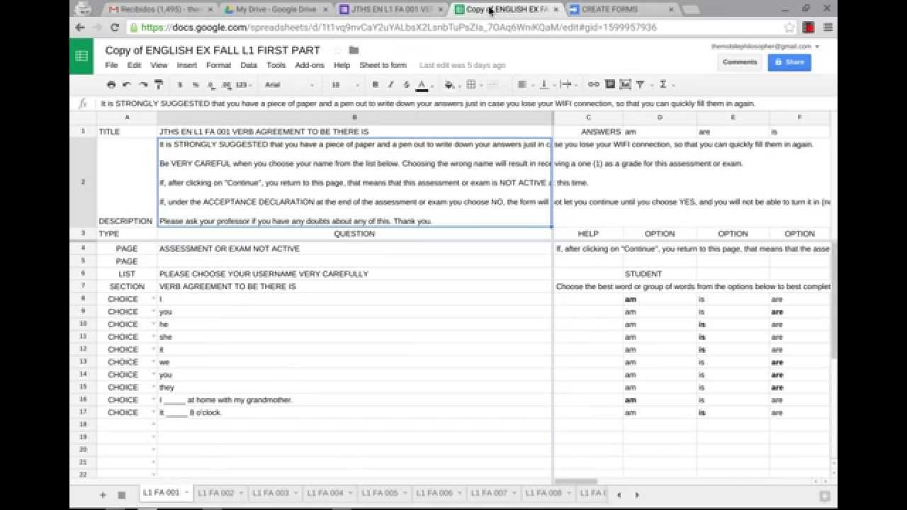 SCRIPT TO CREATE MANY GOOGLE FORMS FROM ONE GOOGLE SPREADSHEET