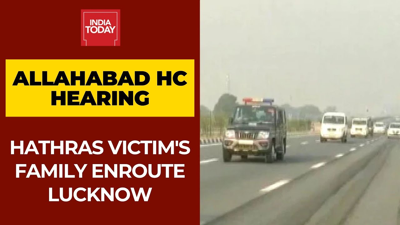 Hathras Victim's Family Accompanied By Tight Security Cover On The Way To Allahabad HC