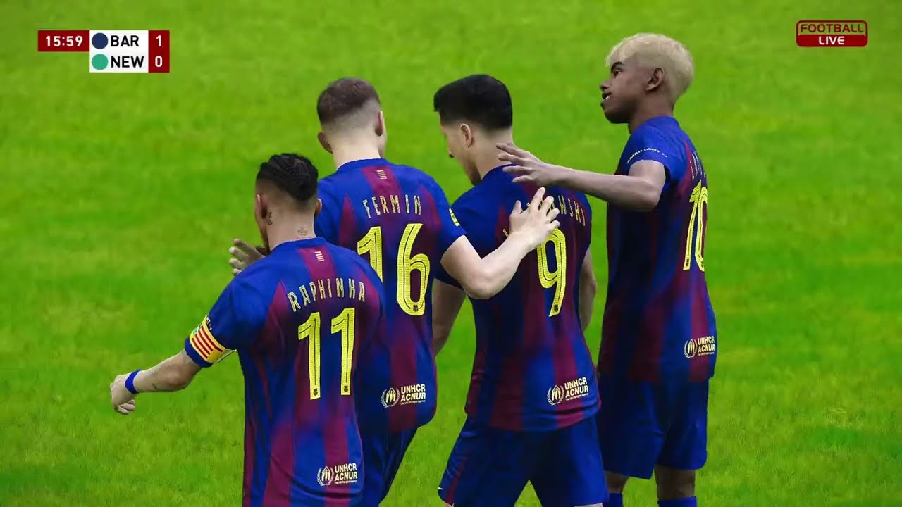 BARCELONA vs NEWCASTLE - UEFA Champions League 2026 1/8 Final | PES 2021