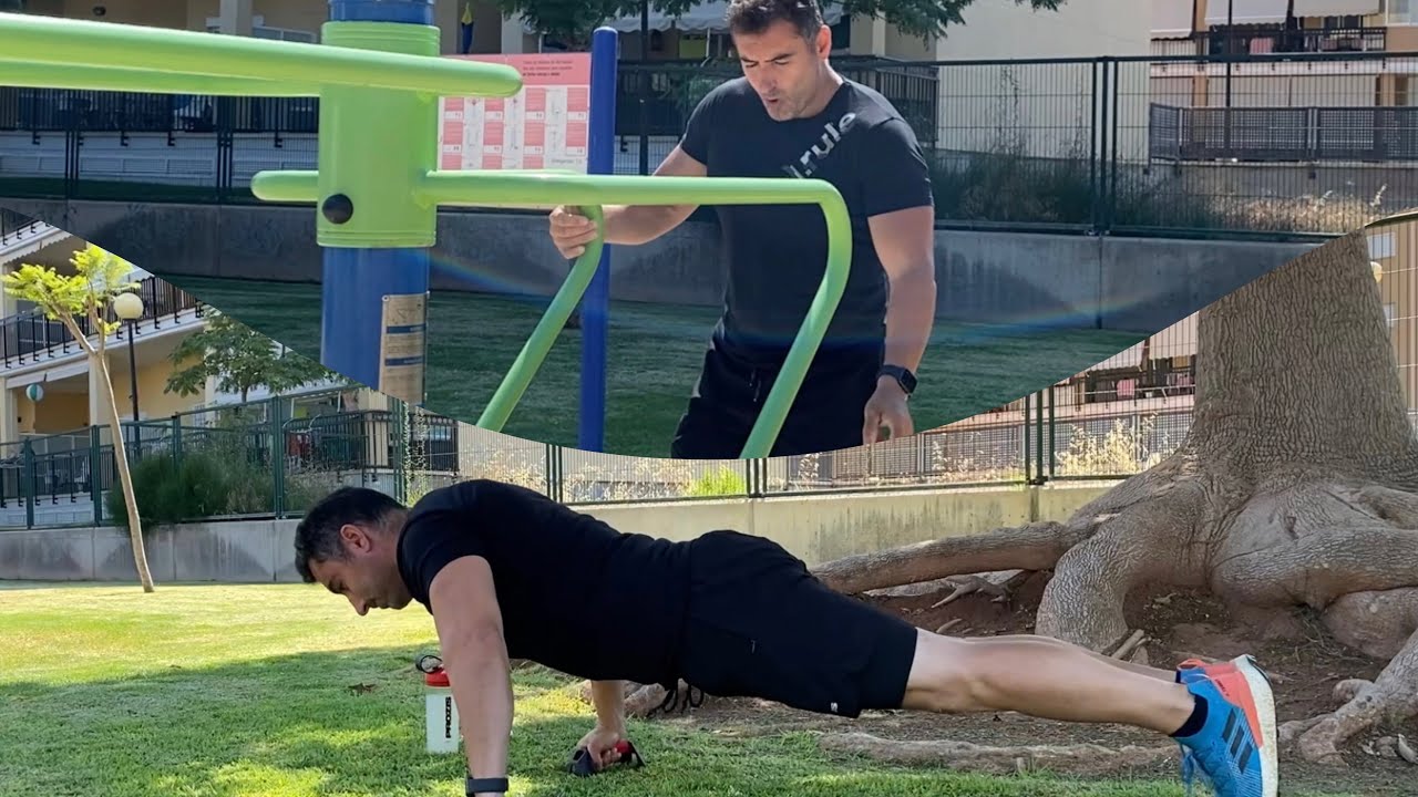 PARQUE CALISTENIA - entrenamiento de pectoral sin pesas - pecho hipertrofia y fuerza