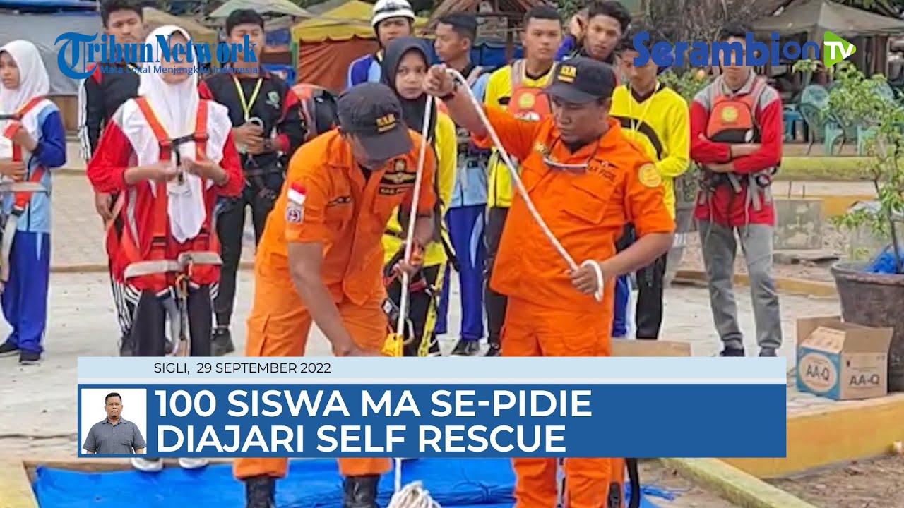 SAR Pidie Edukasi Self Rescue ke 100 Siswa OSIM MA