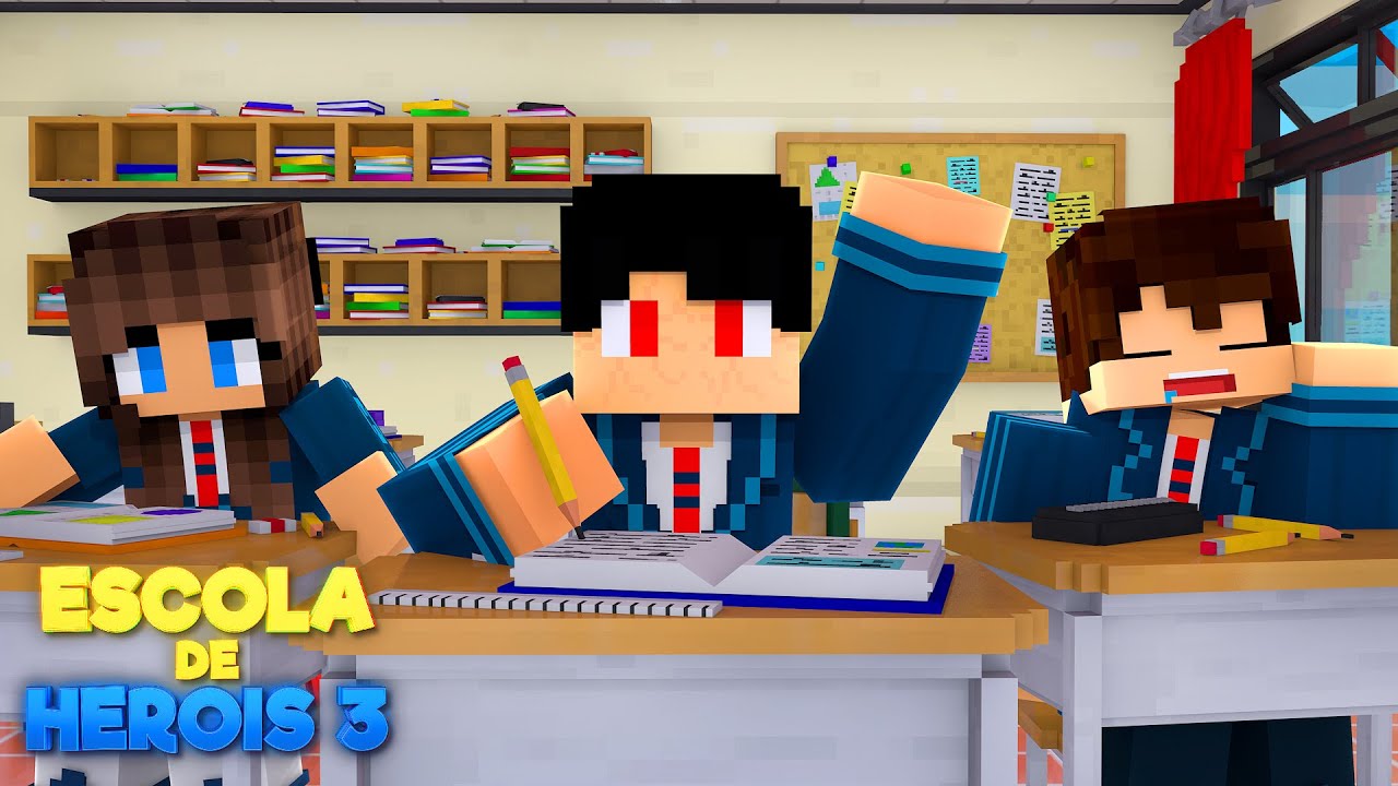 Minecraft: ULTIMO DIA DE AULA - ESCOLA DE HEROIS 3 Ep.FINAL ‹‹ P3DRU ››