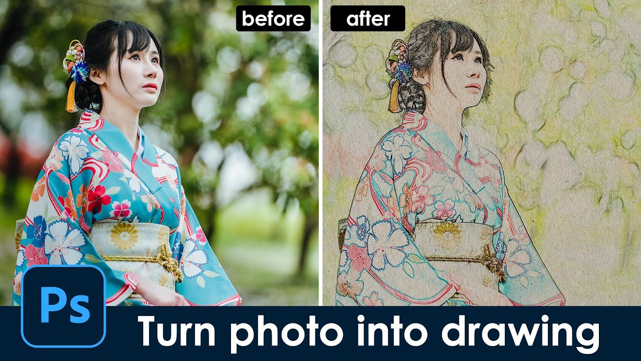 Color drawings | turn photo into color drawing quickly [Photoshop Tutorial] for beginner