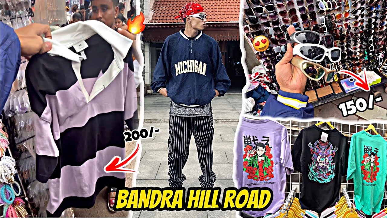 BANDRA HILL ROAD 🔥| SHOPPING VLOG ⚡️| Baggy jeans & Oversized t-shirts under 200/- | Ricky Karkera
