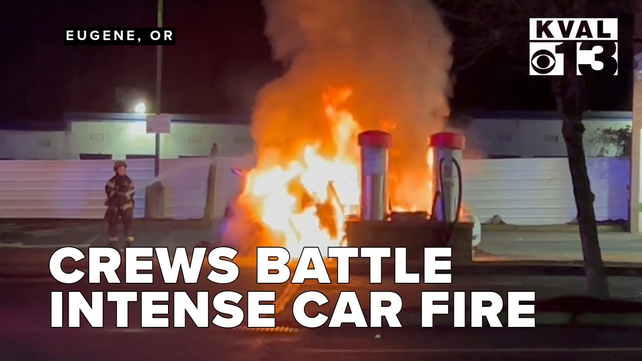 Fire crews battle car fire on W. 11th early on Thursday