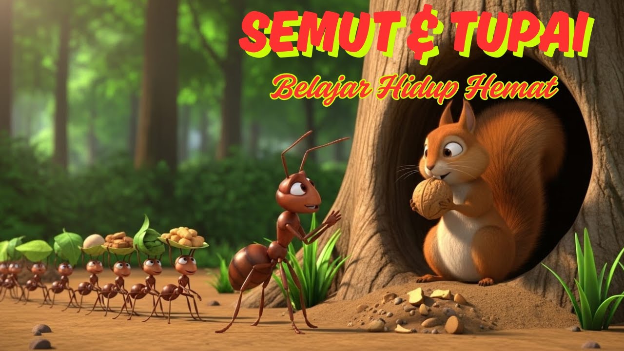 Semut dan Tupai, Belajar Hidup Hemat | Dongeng dengan Pesan Moral | Cerita Dunia Anak
