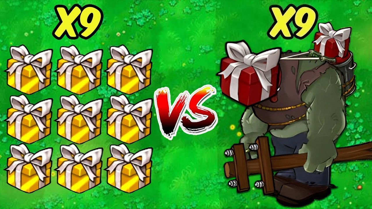 PVZ 1 Hybrid Challenge - 9 Golden Plants Box Vs 9 Box Gargantuar - Who Will Win?