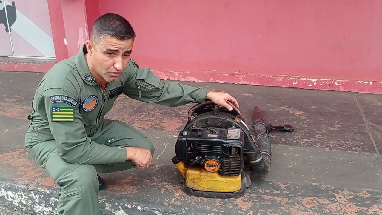 Acionamento do Soprador de combate a inc&ecirc;ndio florestal.