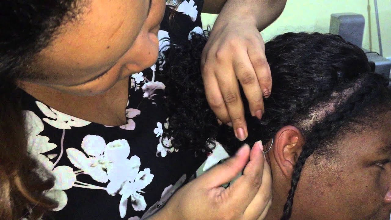 Costurando Uma wig na cabeça | Lorena Santhanna