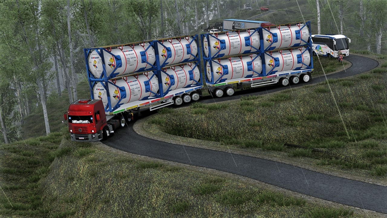 MISSION IMPOSSIBLE: Can This Double-Trailer Survive the Rainy Mountain Pass? |  ETS2