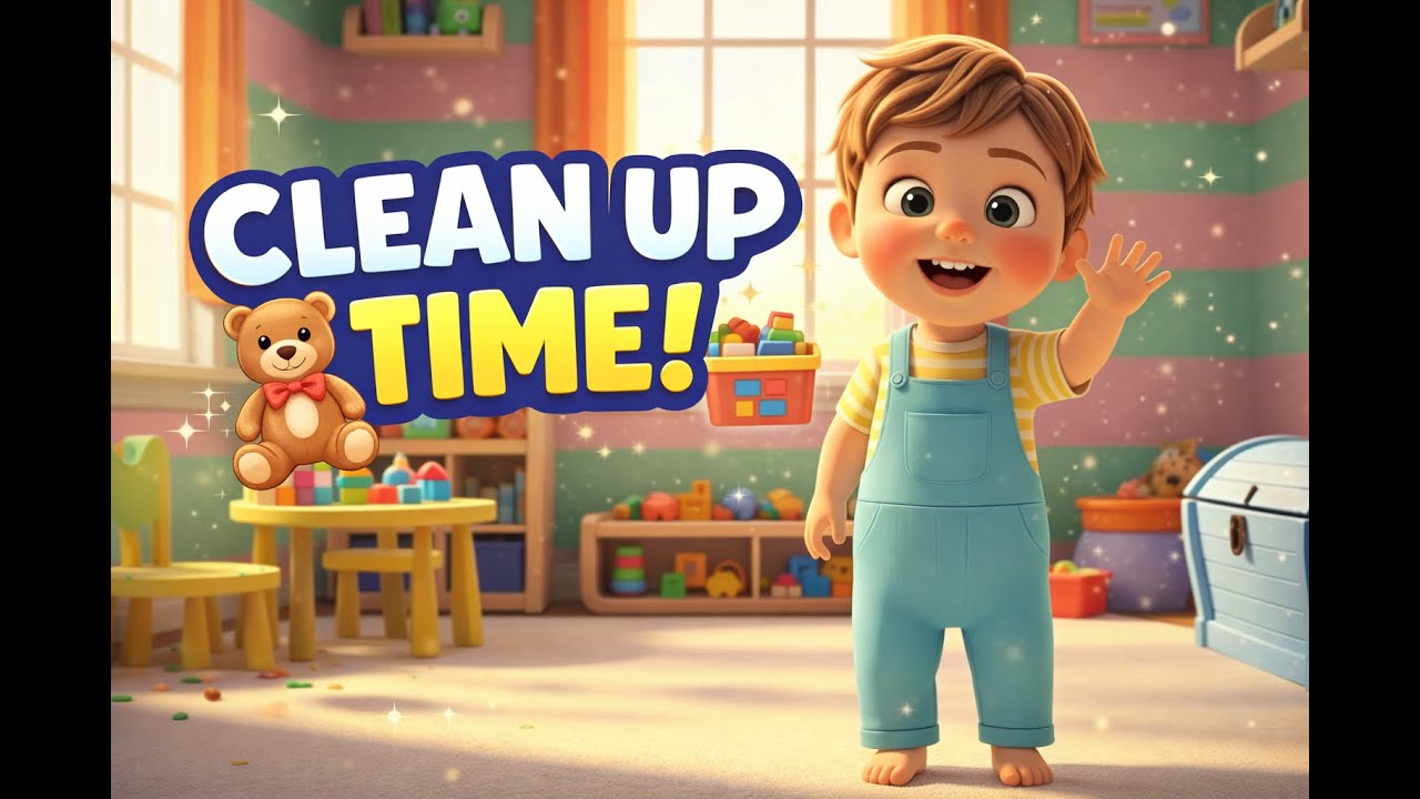 Clean Up Toys Song 🧸🧹 | Clean Up Time Song for Toddlers | Baby Giggles TV