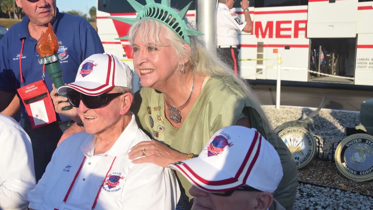 Villages Honor Flight January 2026 reunion with helicopter arrival