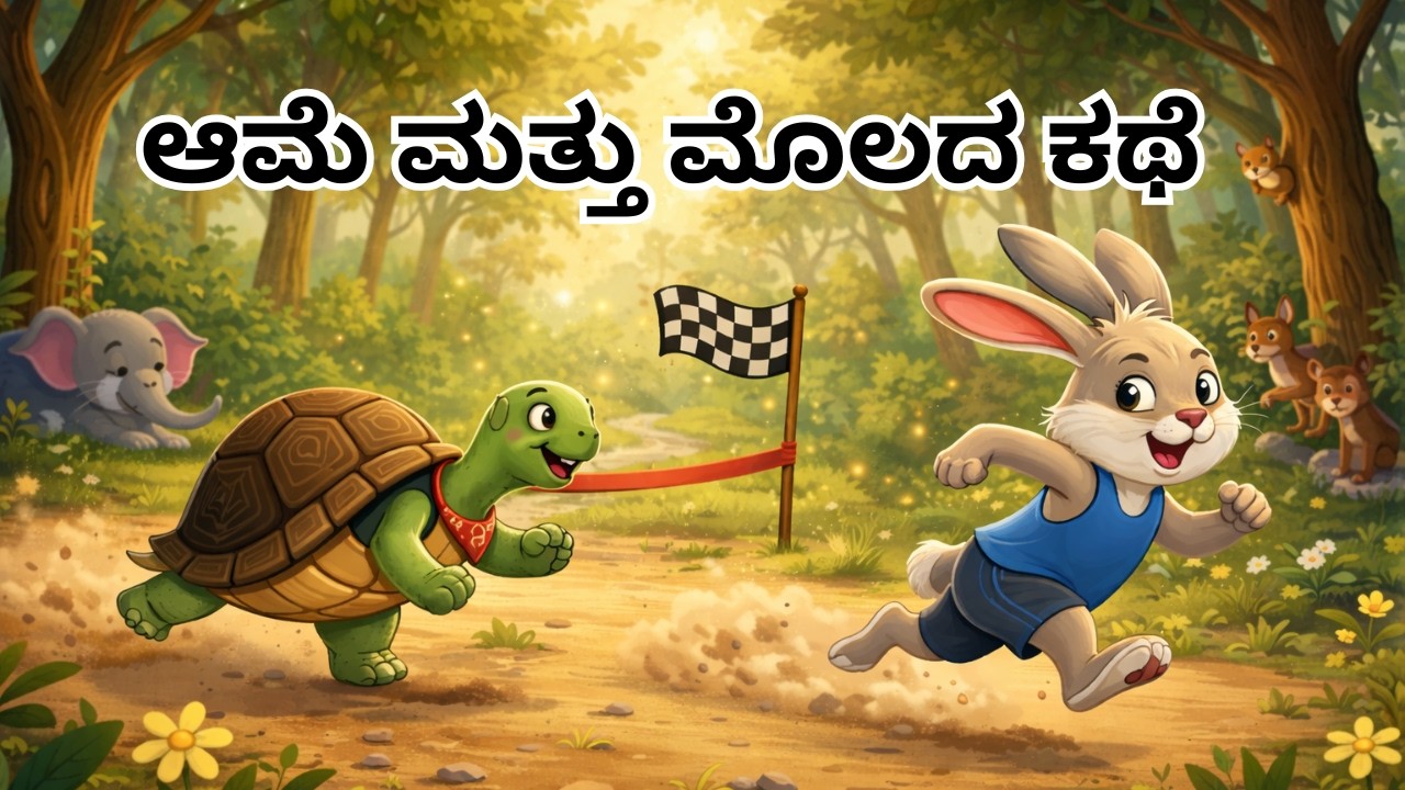 ಆಮೆ ಮತ್ತು ಮೊಲದ ಕಥೆ | Kannada Kids Story | Moral Story for Children | ಕನ್ನಡ ಮಕ್ಕಳ ಕಥೆ