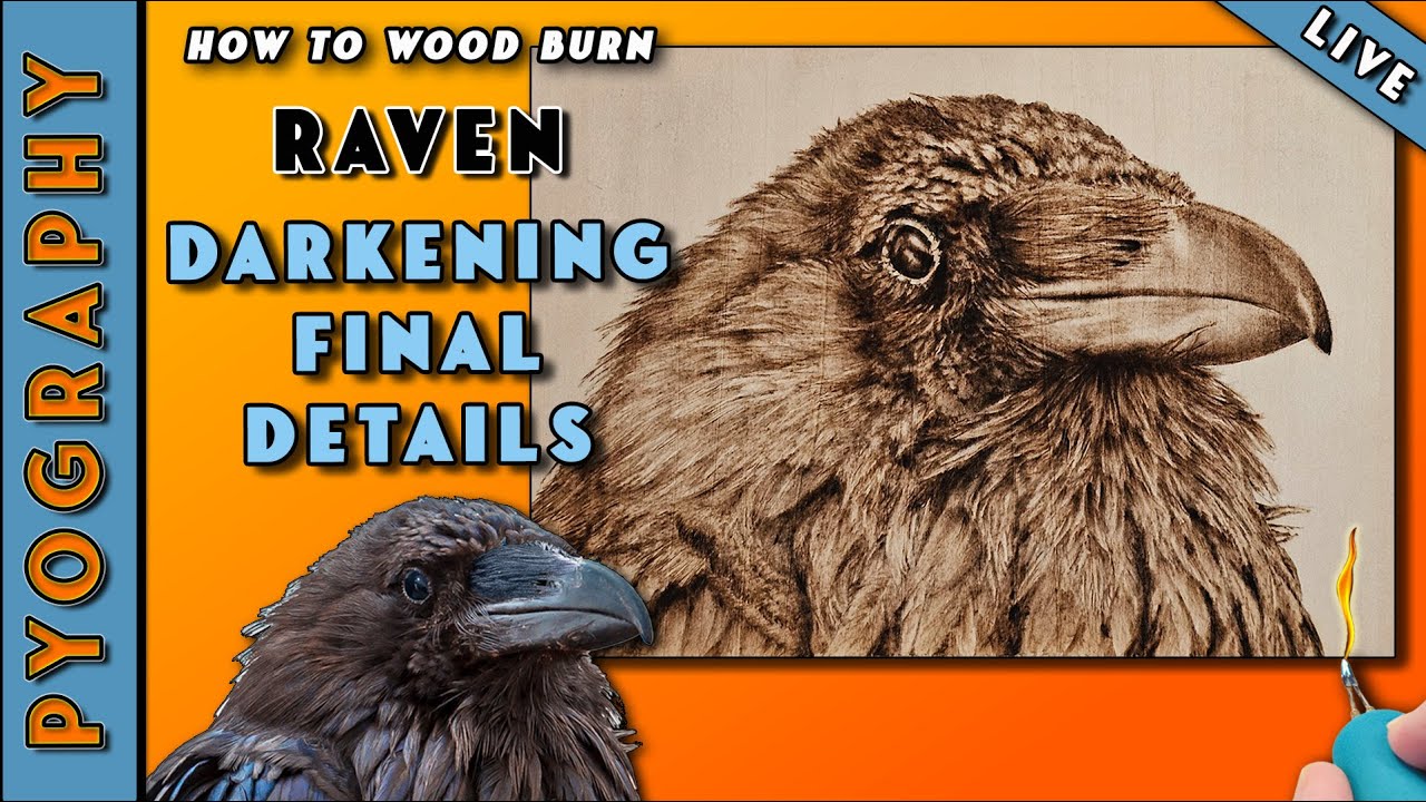 #Pyrography: Essential Tips for Wood Burning the Final Details of a Raven